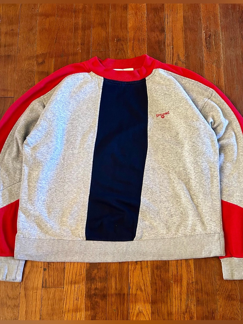 Vintage ‘90s Spalding Colorblock Multicolor Cropped Crewneck Sweatshirt M